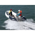 RIB inflatable fishing boat with outboard engine